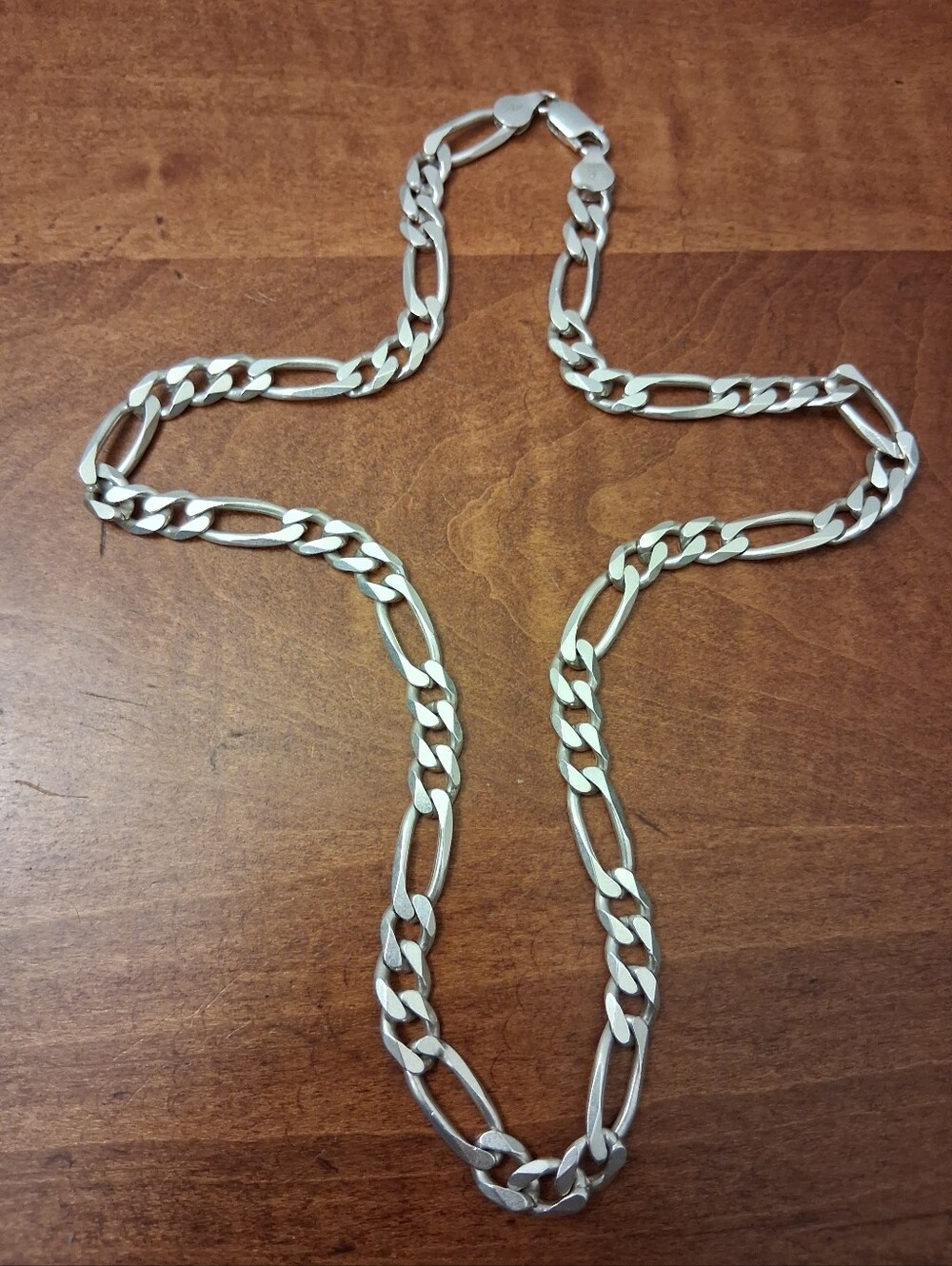 .925 Sterling Silver Solid Figaro Link Chain